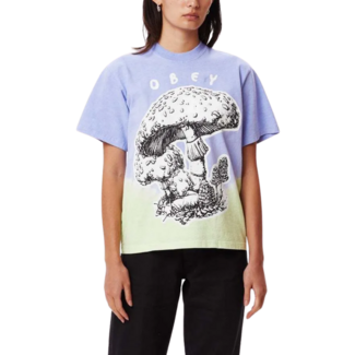 OBEY Women's Worldwide Mushrooms Vintage Box Tee | Iris Flower