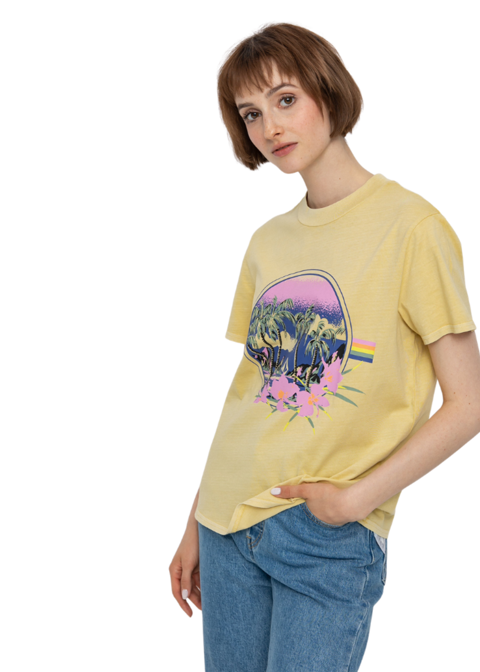 Volcom Women's Lock It Up Short Sleeve Tee | Wheat