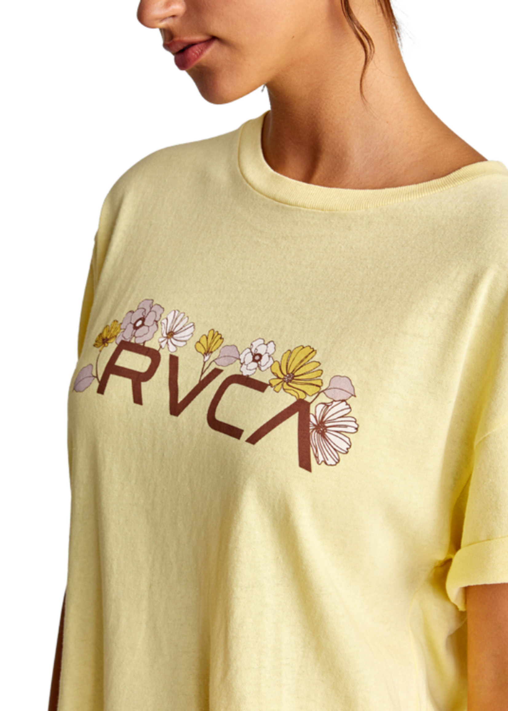 RVCA Women's Retro Floral Tee | Mellow Yellow