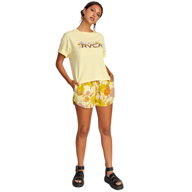 RVCA Women's Retro Floral Tee | Mellow Yellow