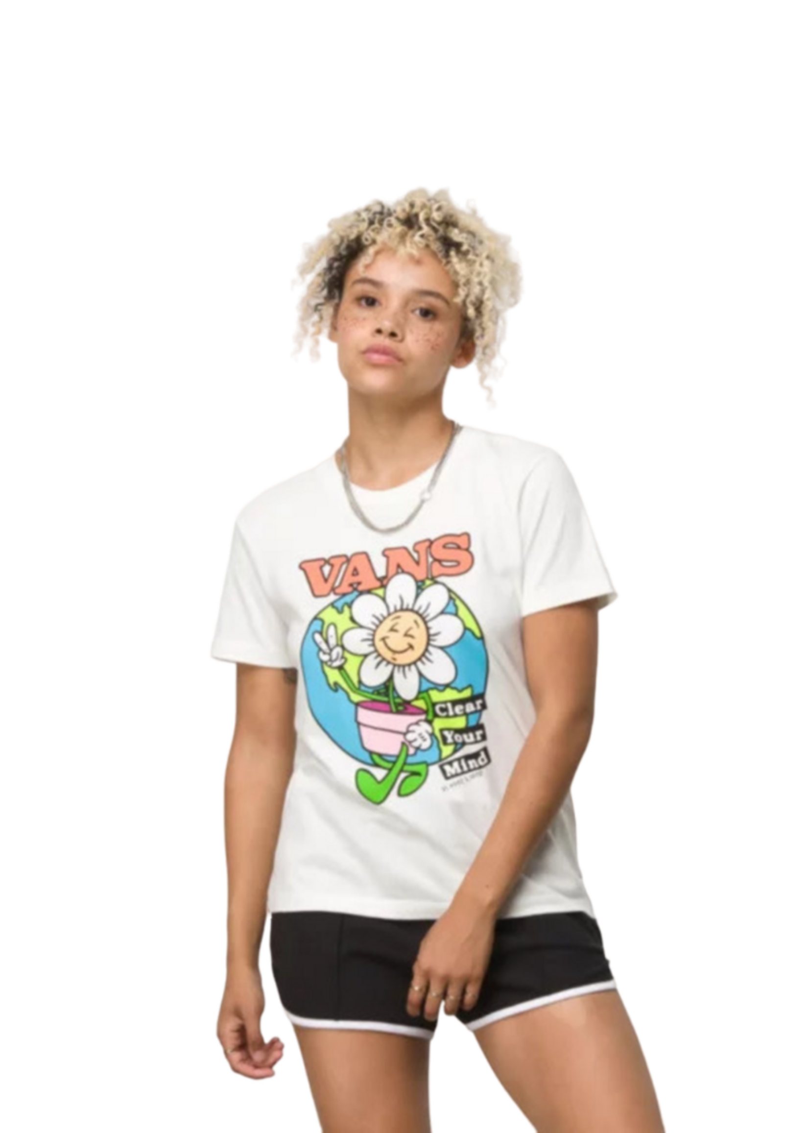 Vans Youth Clear Mind Short Sleeve T-shirt | Marshmallow