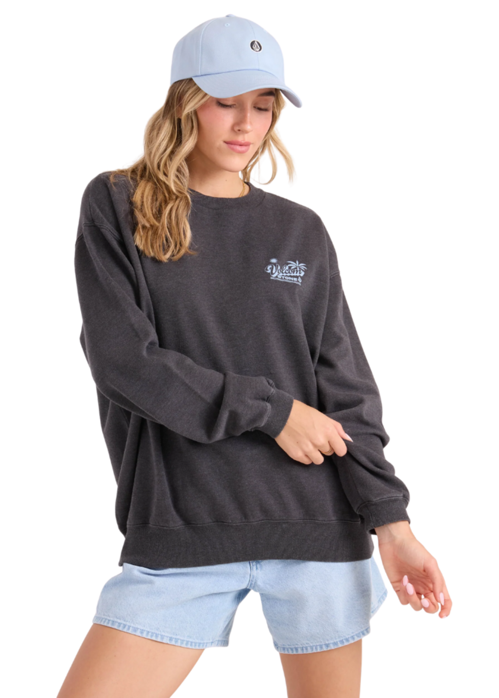 Volcom Women's Levy Crew Fleece | Vintage Black