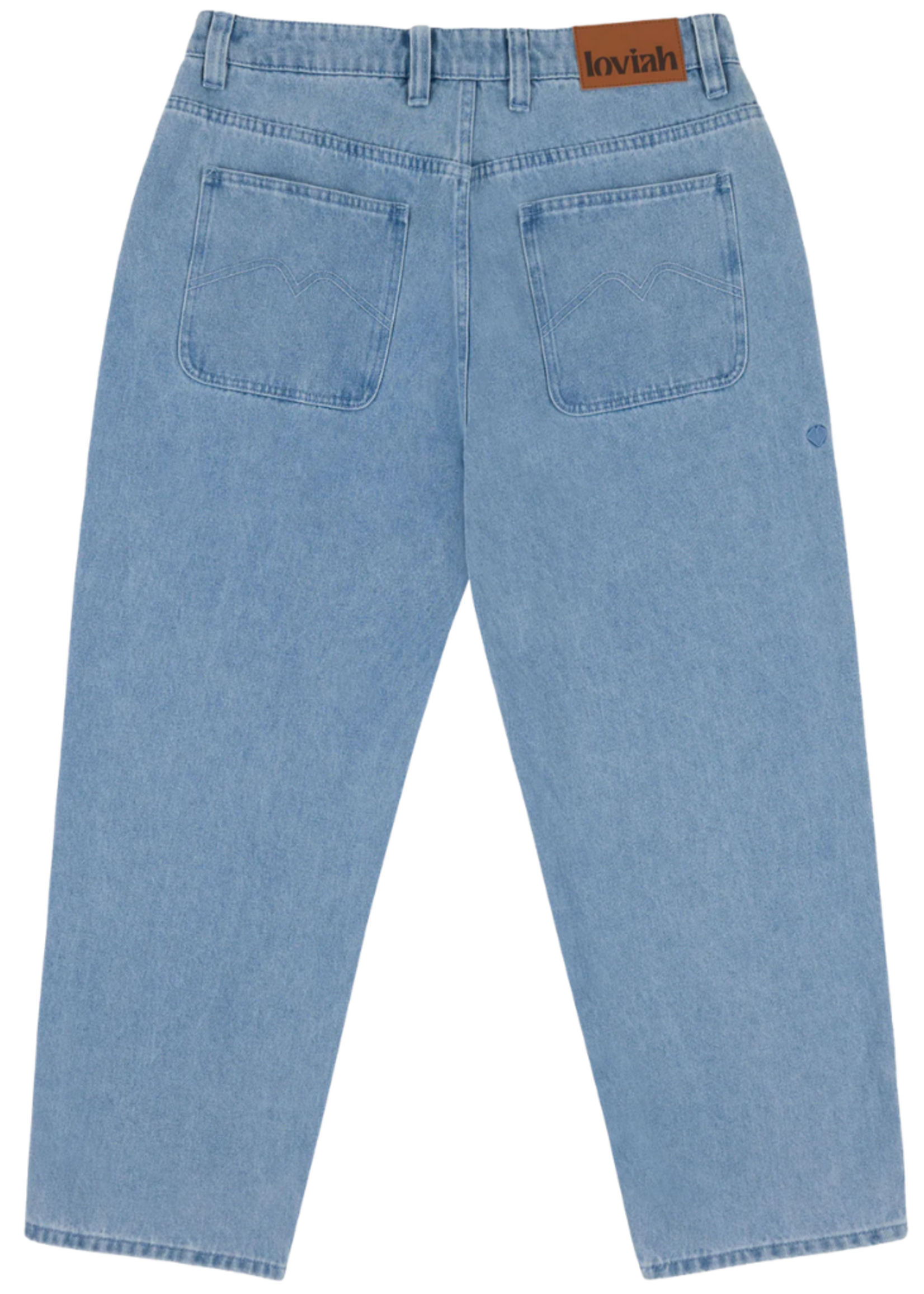 Loviah Men's 1990 Baggy 5 Pocket Denim Jeans | Indigo Light Wash