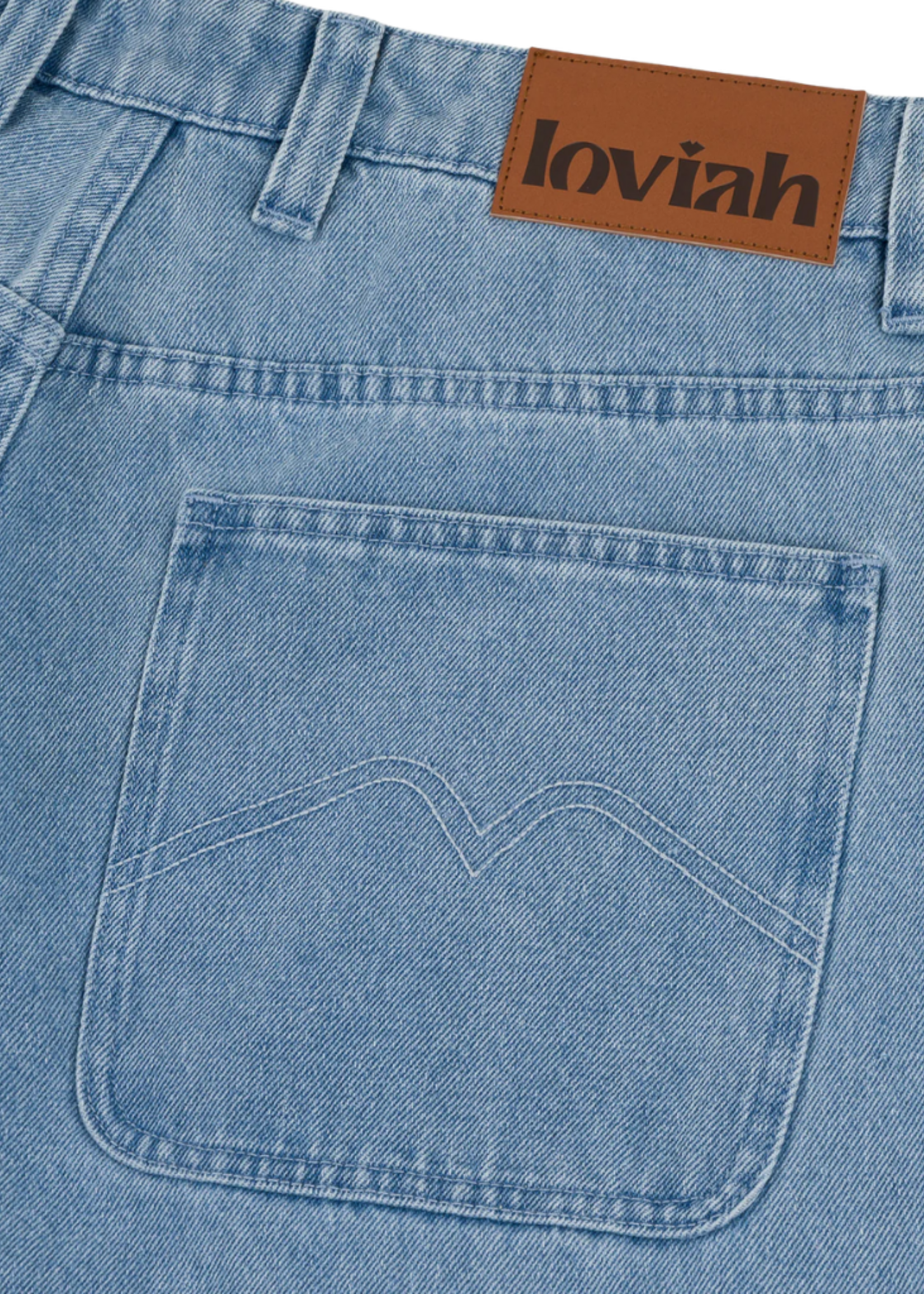 Loviah Men's 1990 Baggy 5 Pocket Denim Jeans | Indigo Light Wash