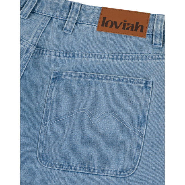 Loviah Men's 1990 Baggy 5 Pocket Denim Jeans | Indigo Light Wash