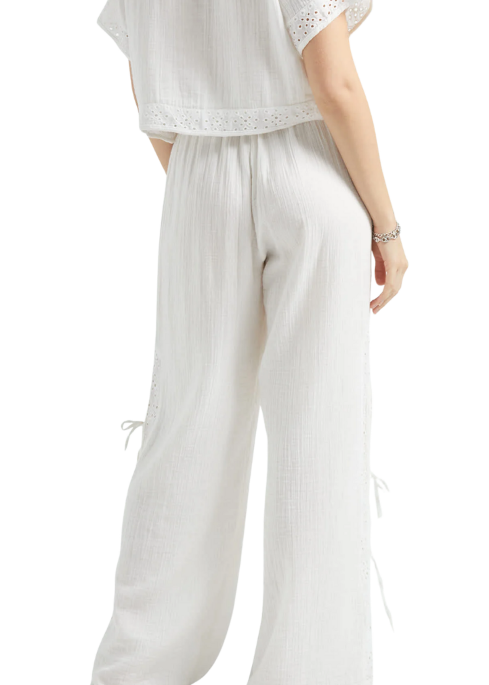 Brixton Women's Seaside Eyelet Wide Leg Pant | Off White Eyelet