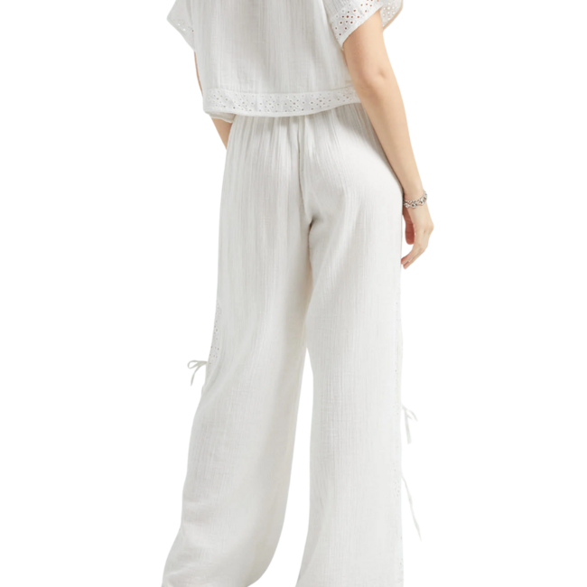 Brixton Women's Seaside Eyelet Wide Leg Pant | Off White Eyelet