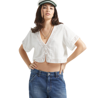 Brixton Seaside Eyelet Top | Off White Eyelet
