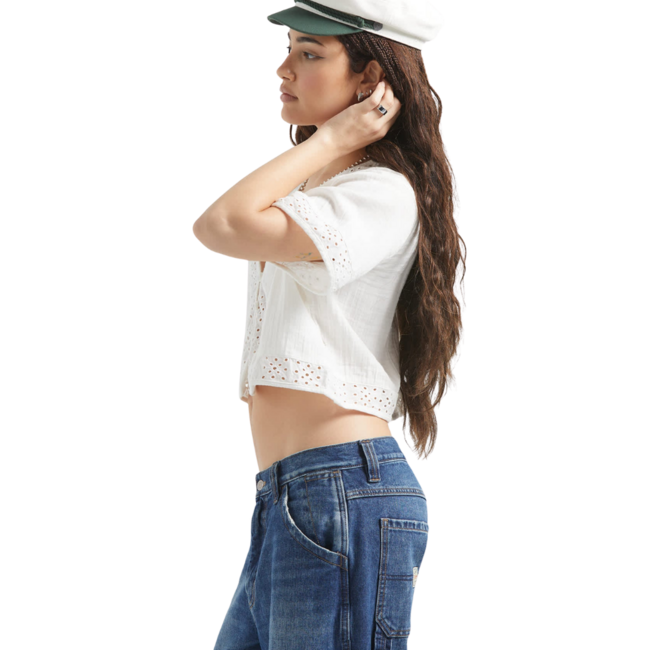 Brixton Women's Seaside Eyelet Top | Off White Eyelet