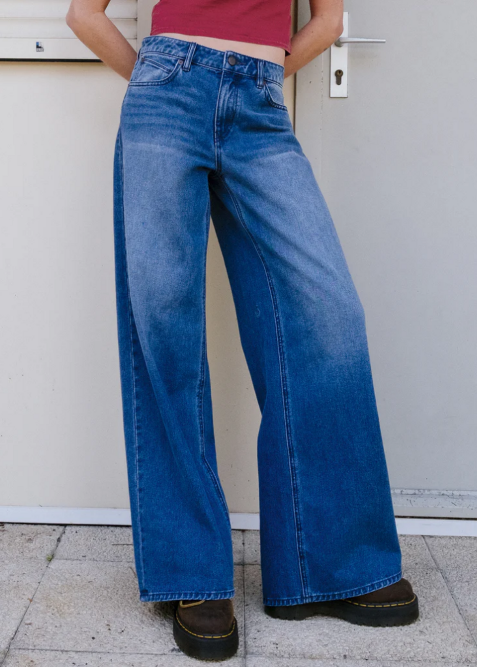 Volcom Women's Stoned BF Lowrise | Worn Light Blue