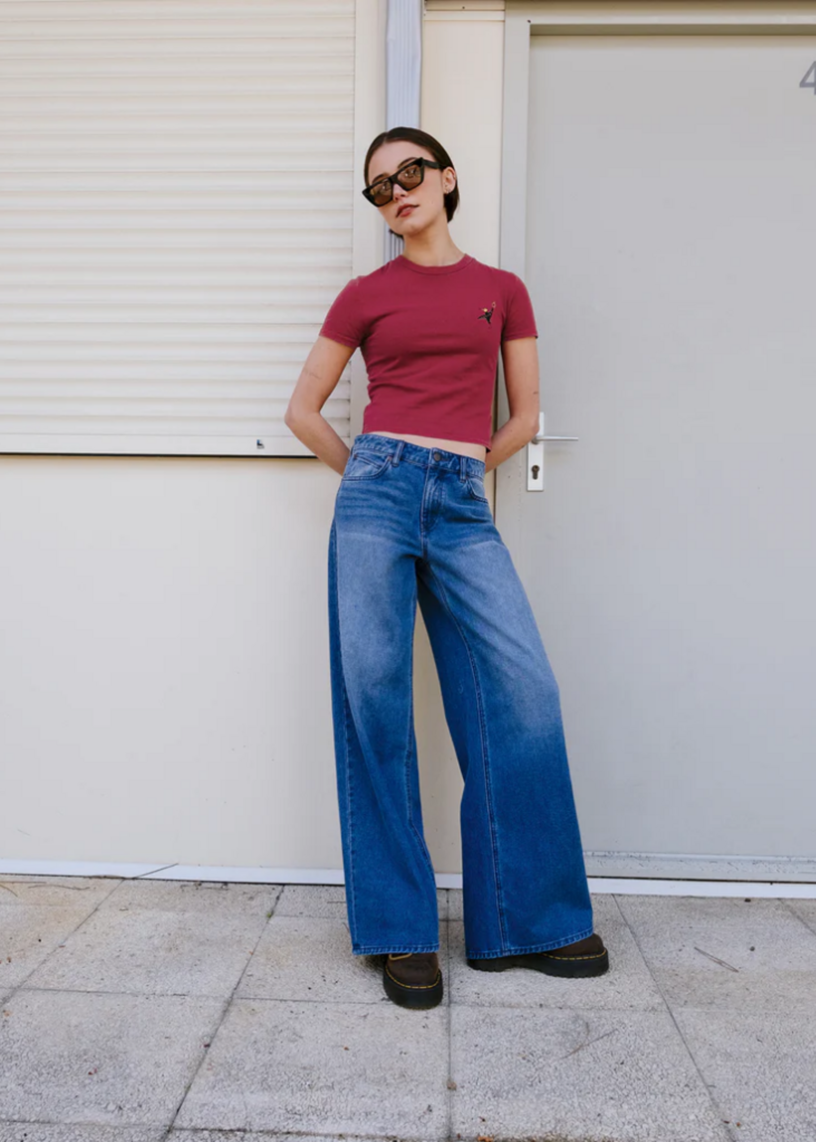 Volcom Women's Stoned BF Lowrise | Worn Light Blue