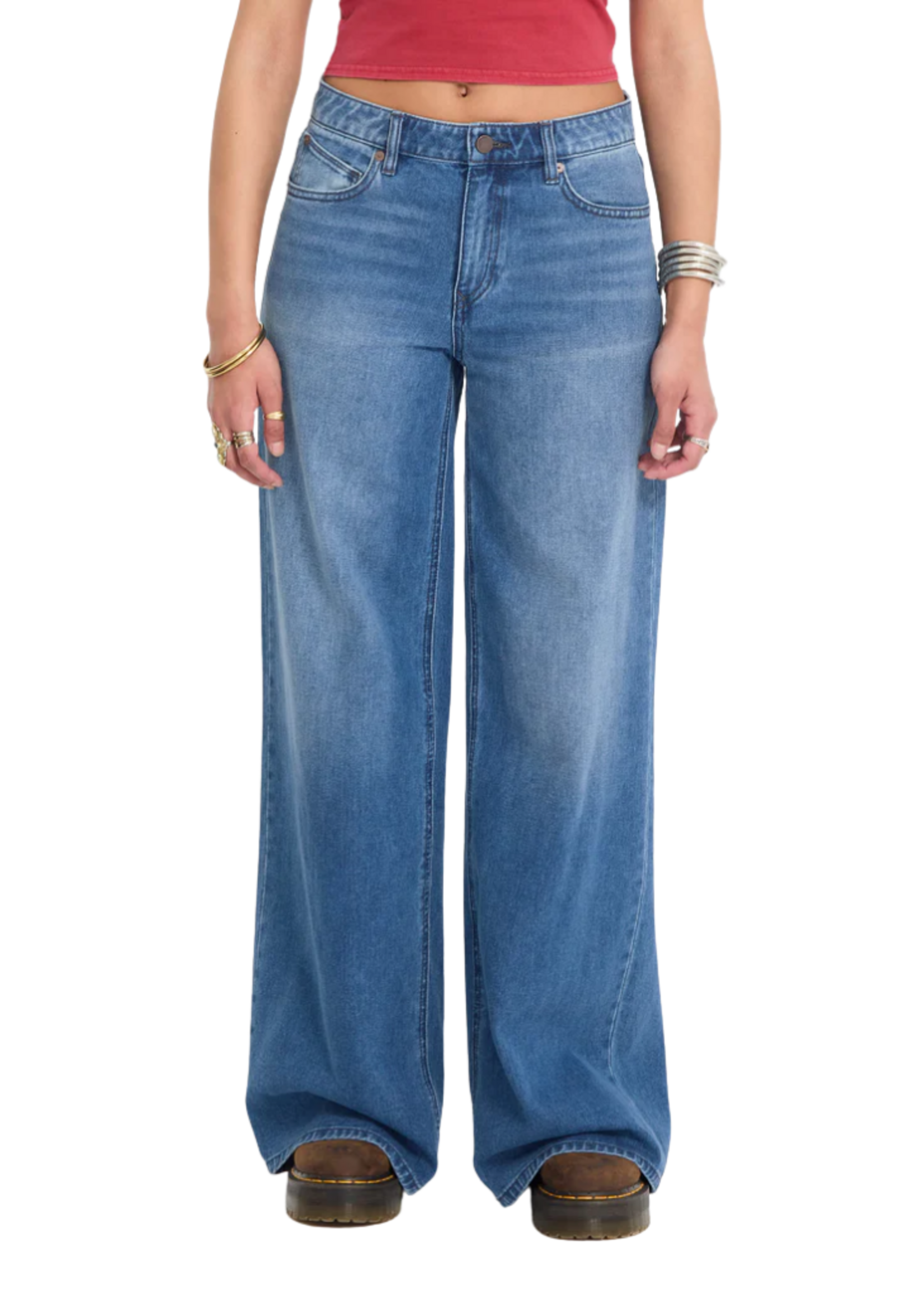 Volcom Women's Stoned BF Lowrise | Worn Light Blue