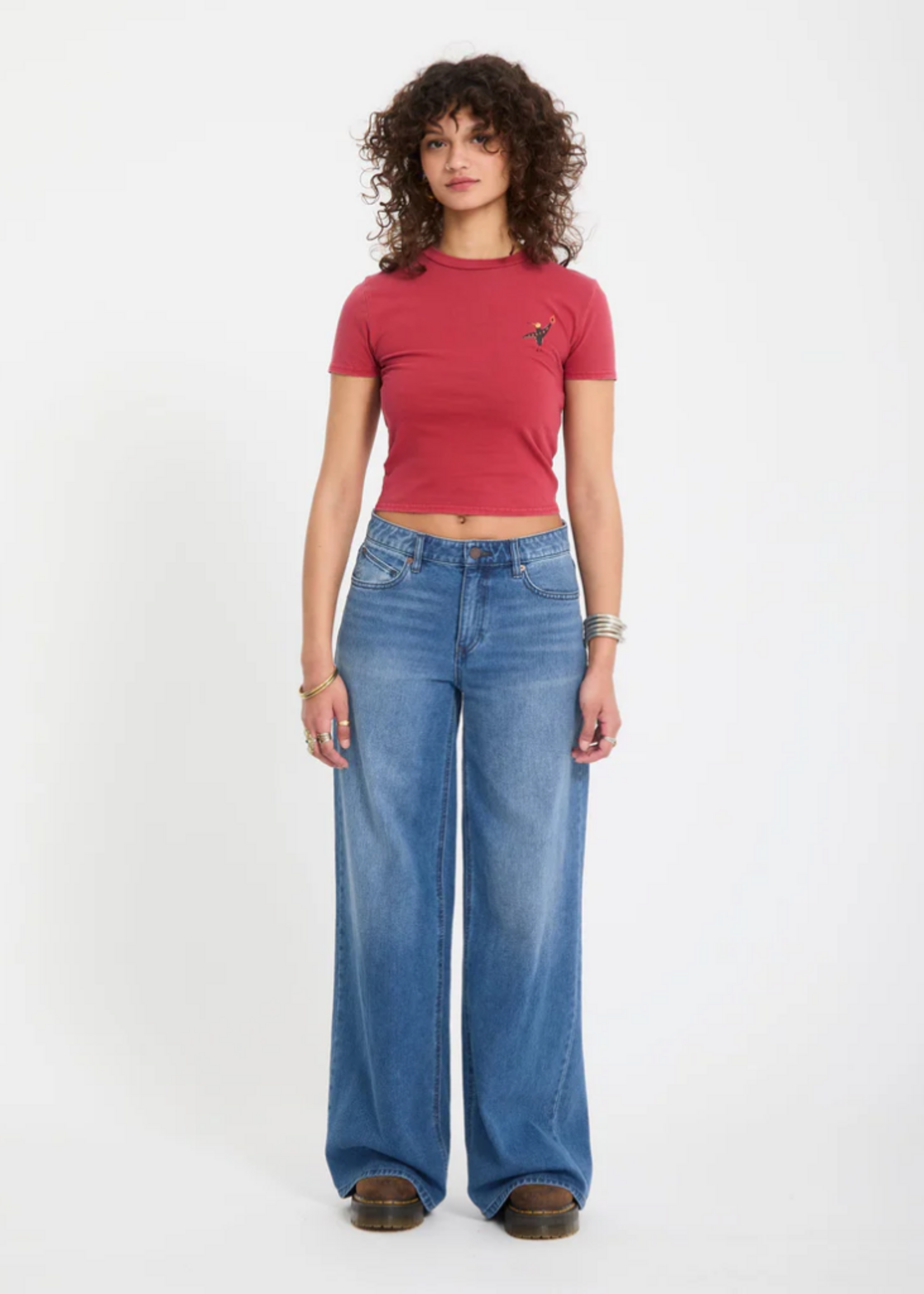 Volcom Women's Stoned BF Lowrise | Worn Light Blue