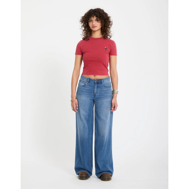 Volcom Women's Stoned BF Lowrise | Worn Light Blue