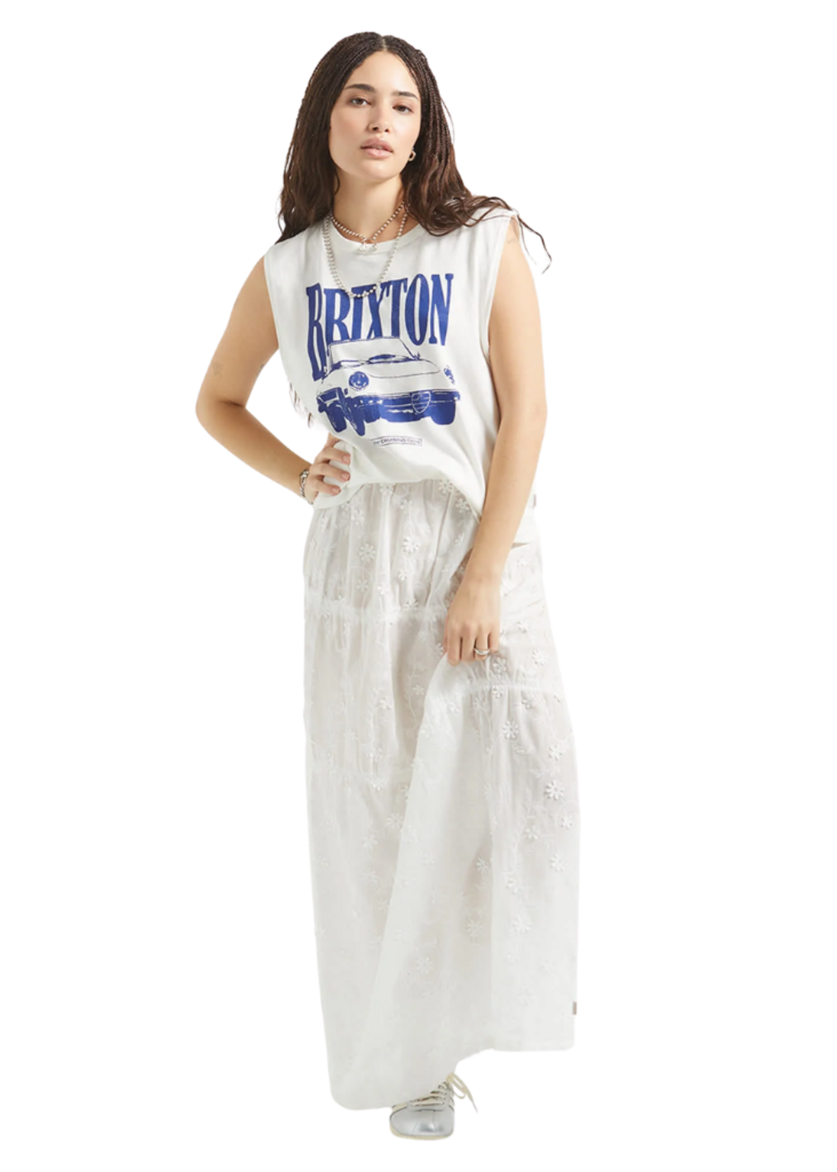 Brixton Women's Sunday Cruising Club Muscle Tank | Vintage White