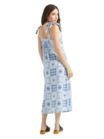 Brixton The Tie Dress | Aura Blue Tile Print