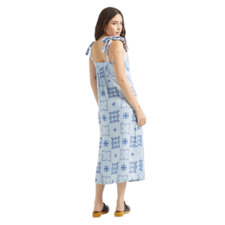 Brixton The Tie Dress | Aura Blue Tile Print