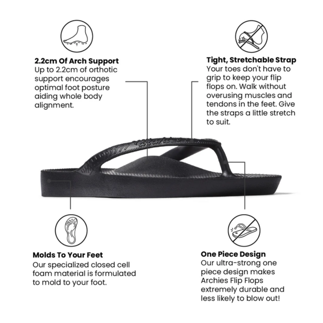 Archies Arch Support Flip Flops