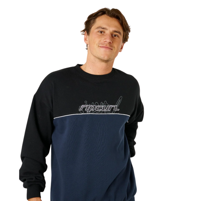 Rip Curl Men's Panel Beater Crew | Black