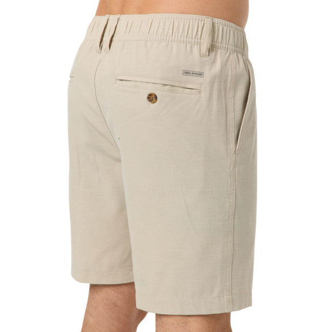 O'Neill Men's Reserve Light Check Elastic Waist 18" Hybrid Short