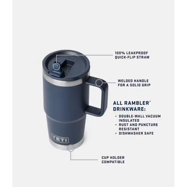 YETI Rambler 20 oz Travel Straw Mug