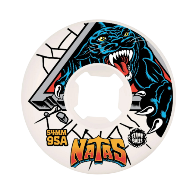 Slime Balls Natas Reissue White Hardline 94A Skateboard Wheels | 54mm