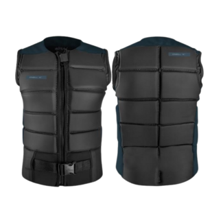 O'Neill Outlaw Front Zip Comp Vest | Black/ Cadet Blue