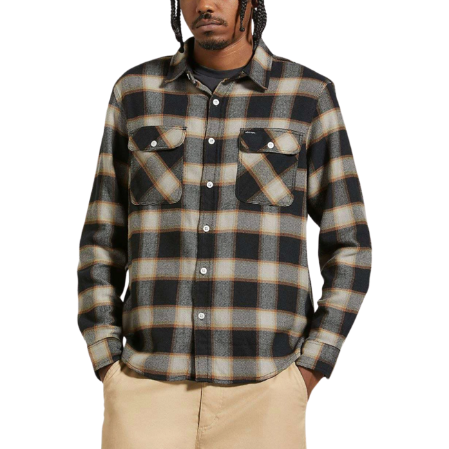Brixton Men's Bowery Flannel | Black / Cream