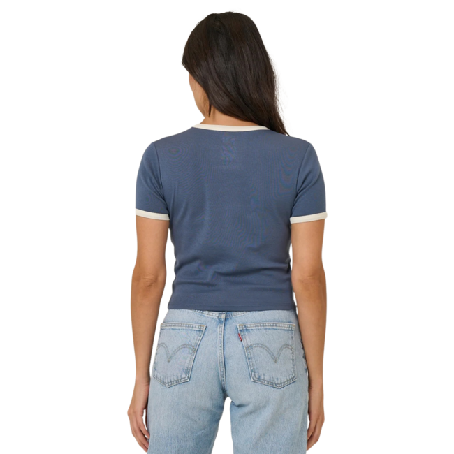 Salty Crew Women's Fishing Club Ringer Tee | Indigo