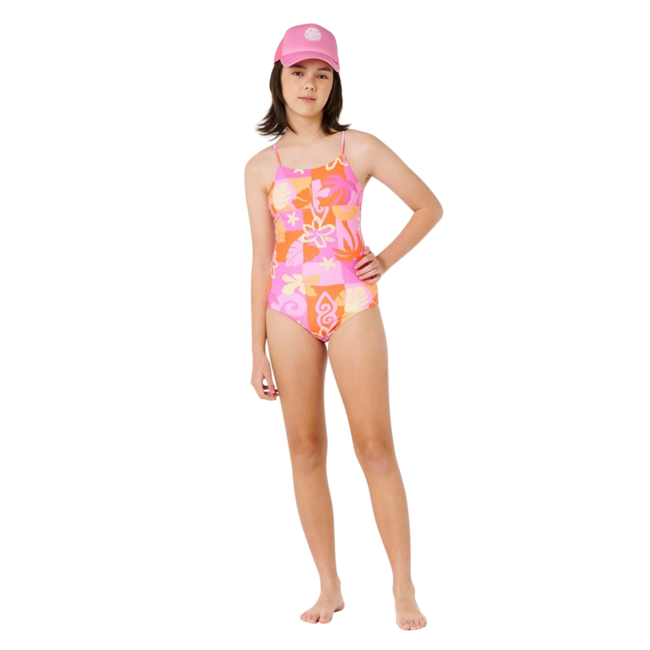 Rip Curl Girl's Tropical Dawn One Piece | Tangerine