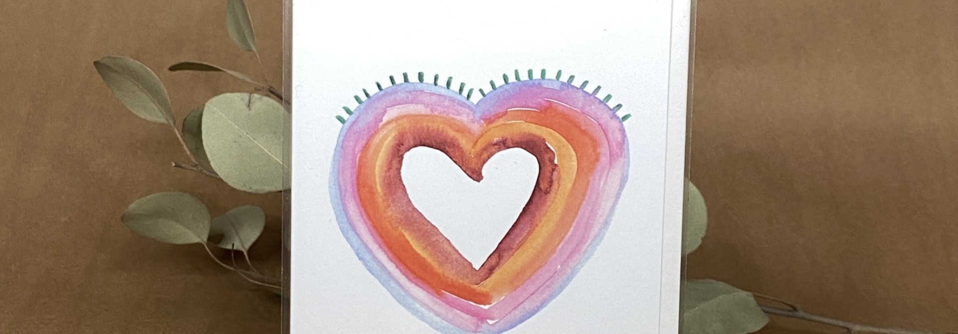 Fleur en coeur - Carte