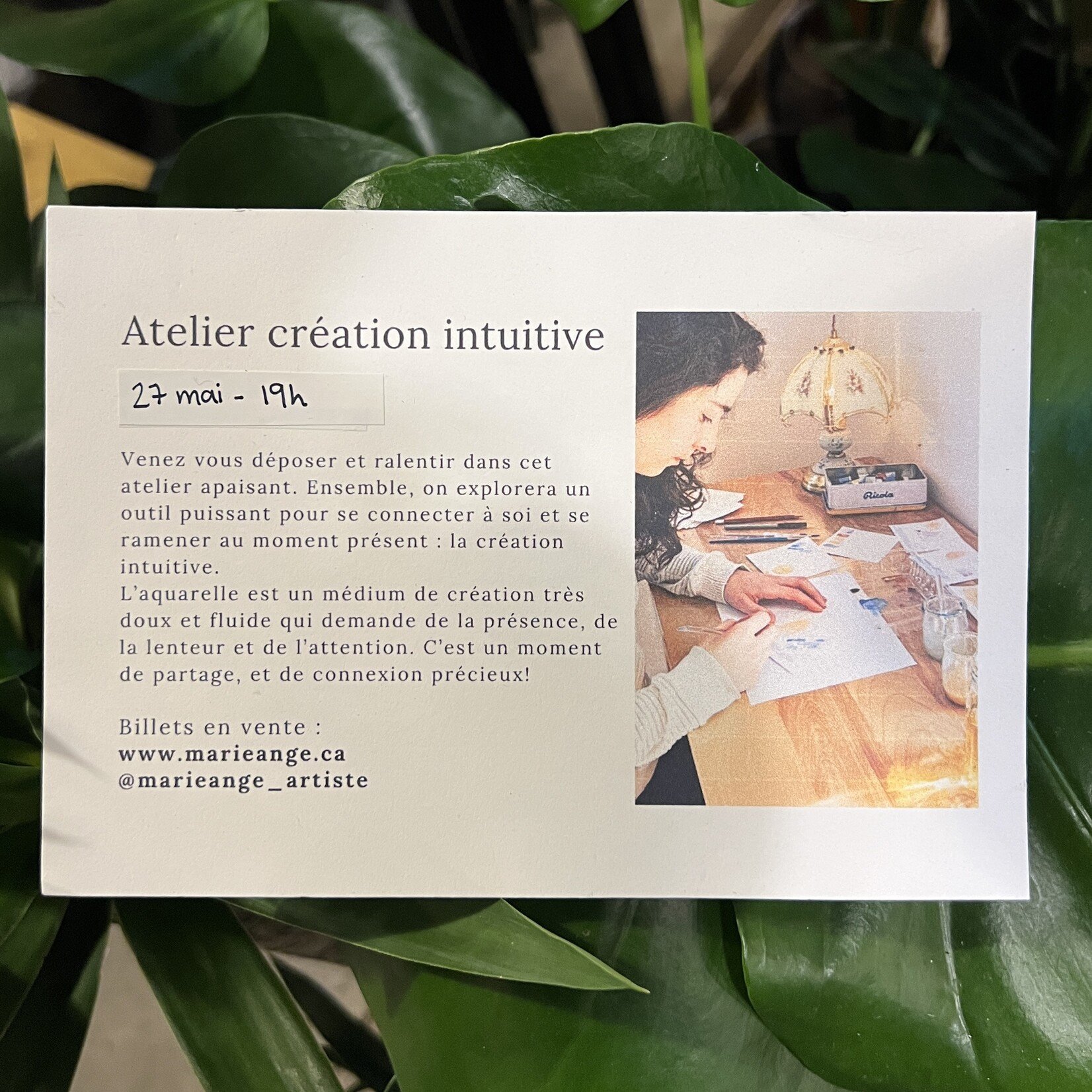 Marie-Ange artiste Atelier aquarelle et détente - Val-David - 27 mai 2026
