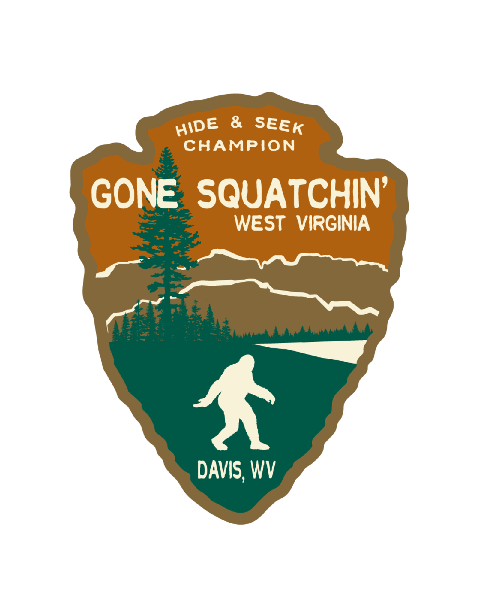 Blue84 Sticker - Gone Squatchin' Arrowhead