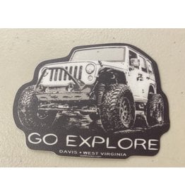 Sticker - Go Explore Grey Jeep