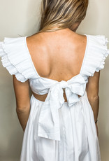 White Pleated Mini Dress