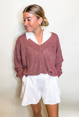 Rose V-Neck Sweater