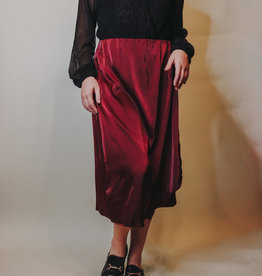Burgundy Satin Skirt