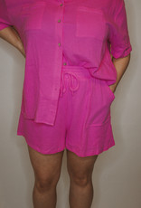 Pink Linen Breeze Shorts
