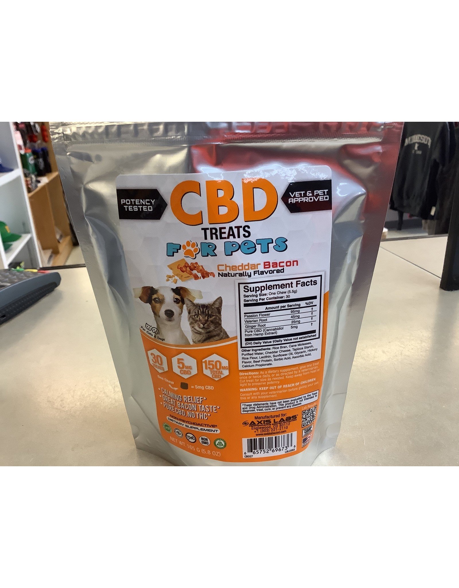 Axis Labs CBD Treats for Pets Cheddar Bacon