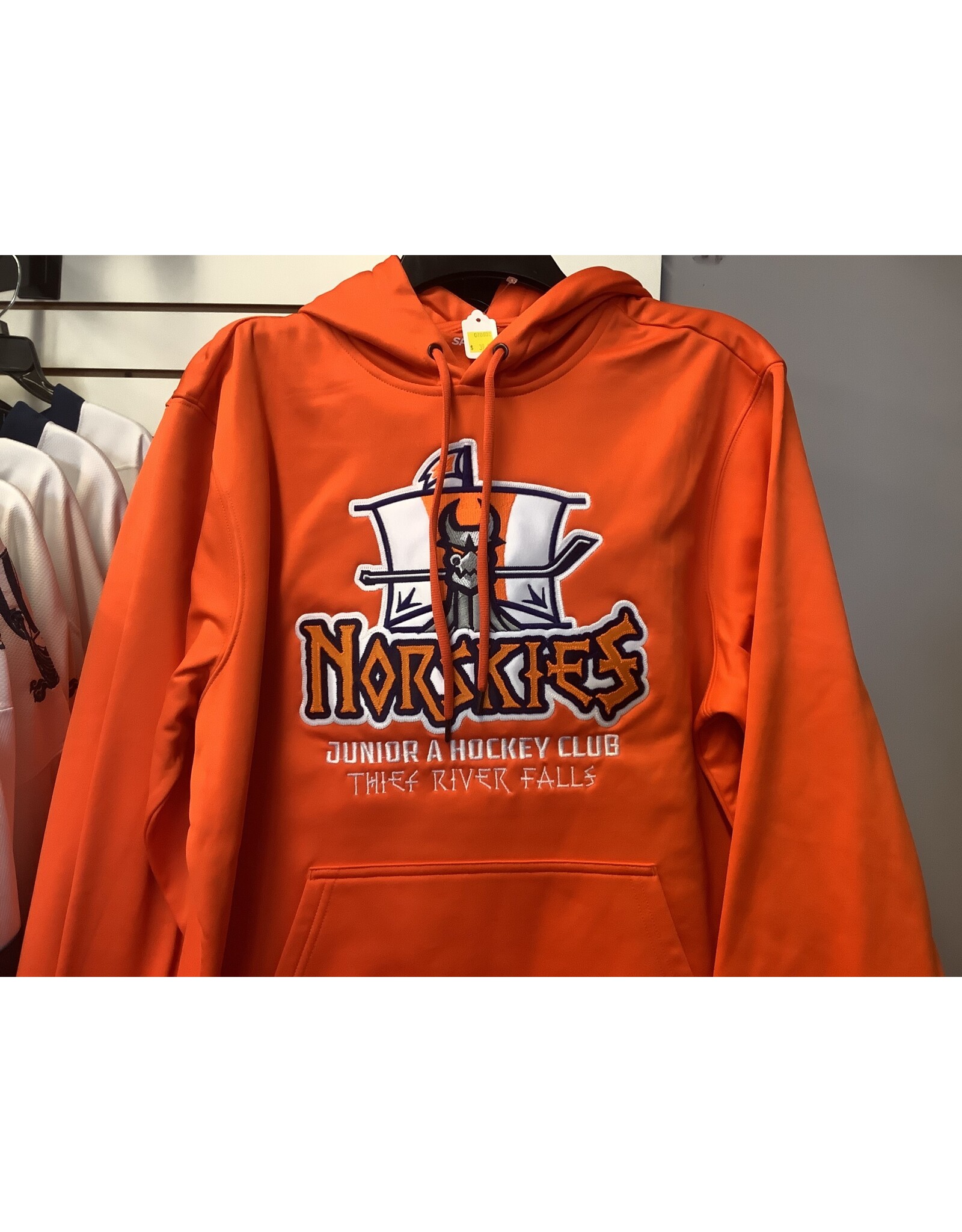 Sport-Tek hief River Falls Norskies Hockey Twill Logo Orange Hoody