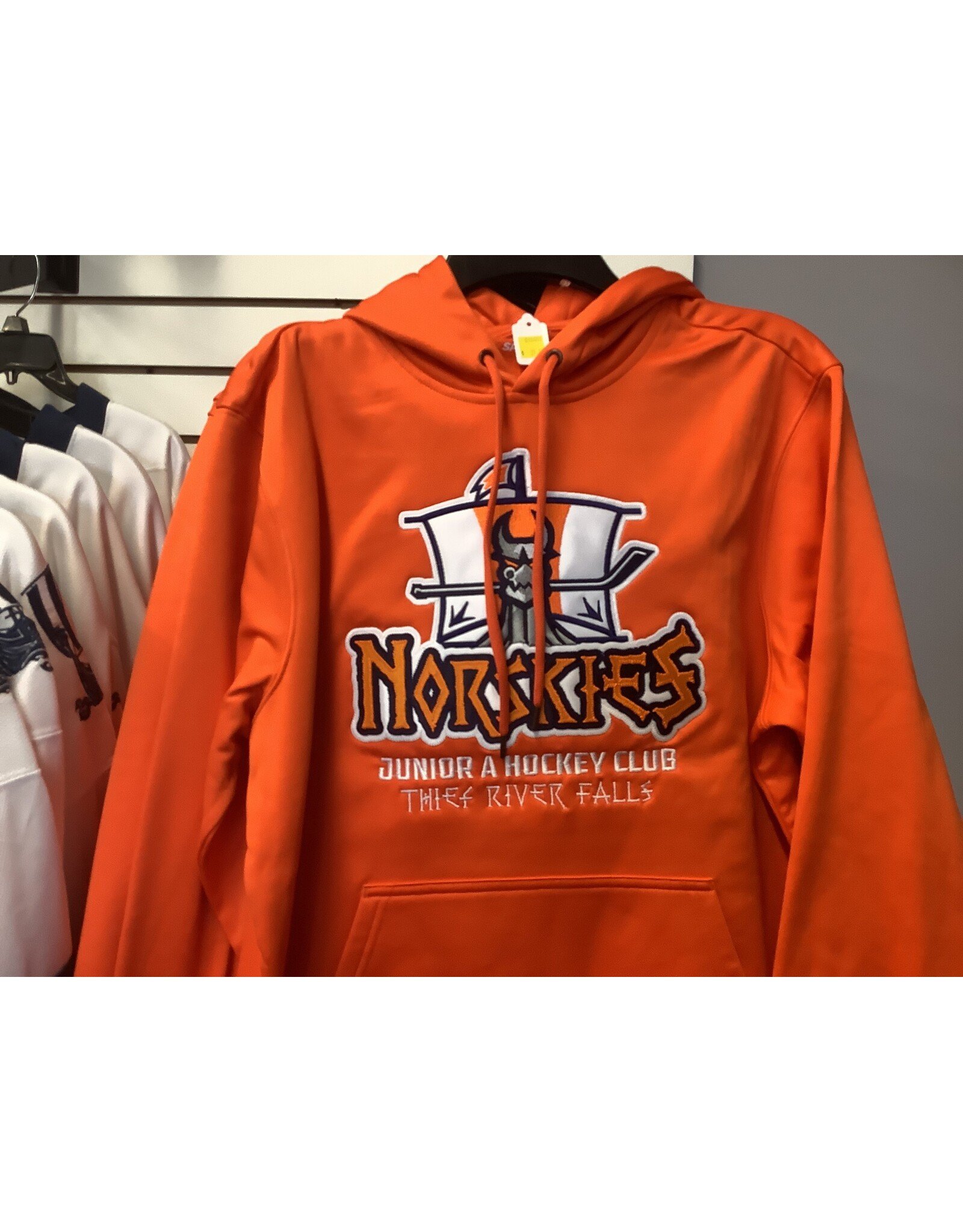 Sport-Tek hief River Falls Norskies Hockey Twill Logo Orange Hoody