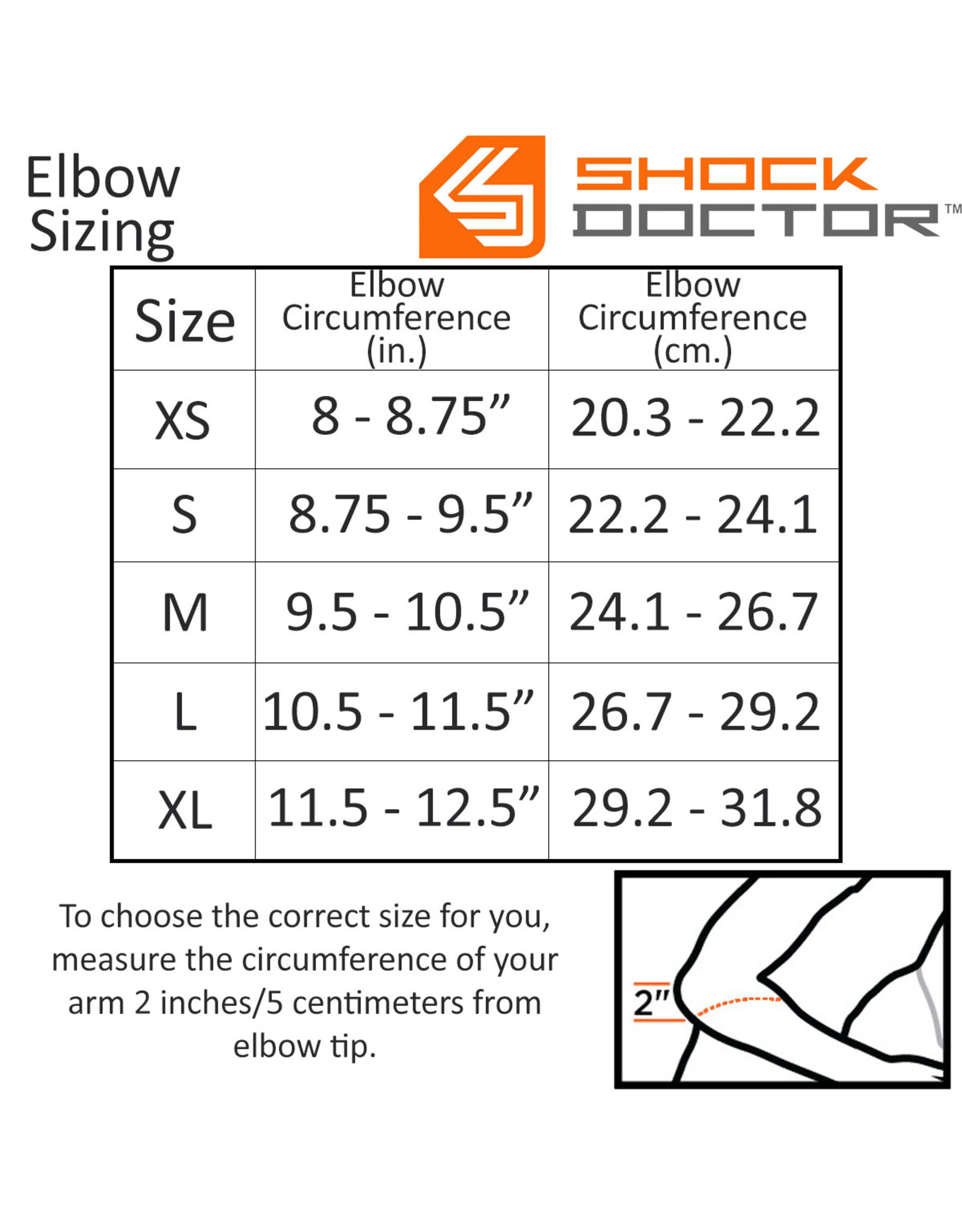 Shock Doctor 831 Elbow Compression Sleeve w/ Extended Coverage