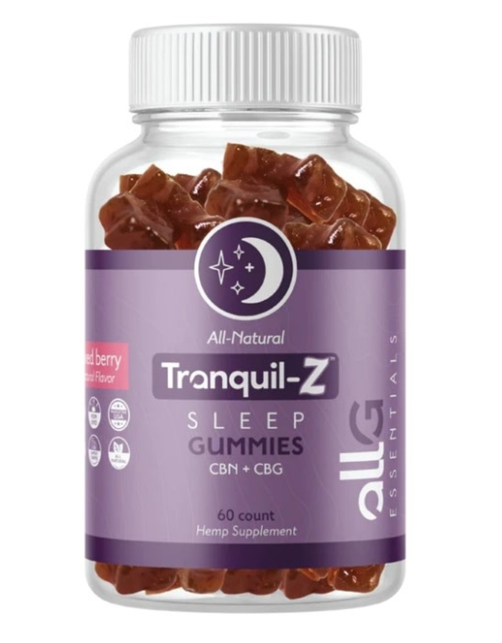 All G Essentials Tranquil-Z CBN+CBG Sleep Gummies - Mixed Berry 60 count