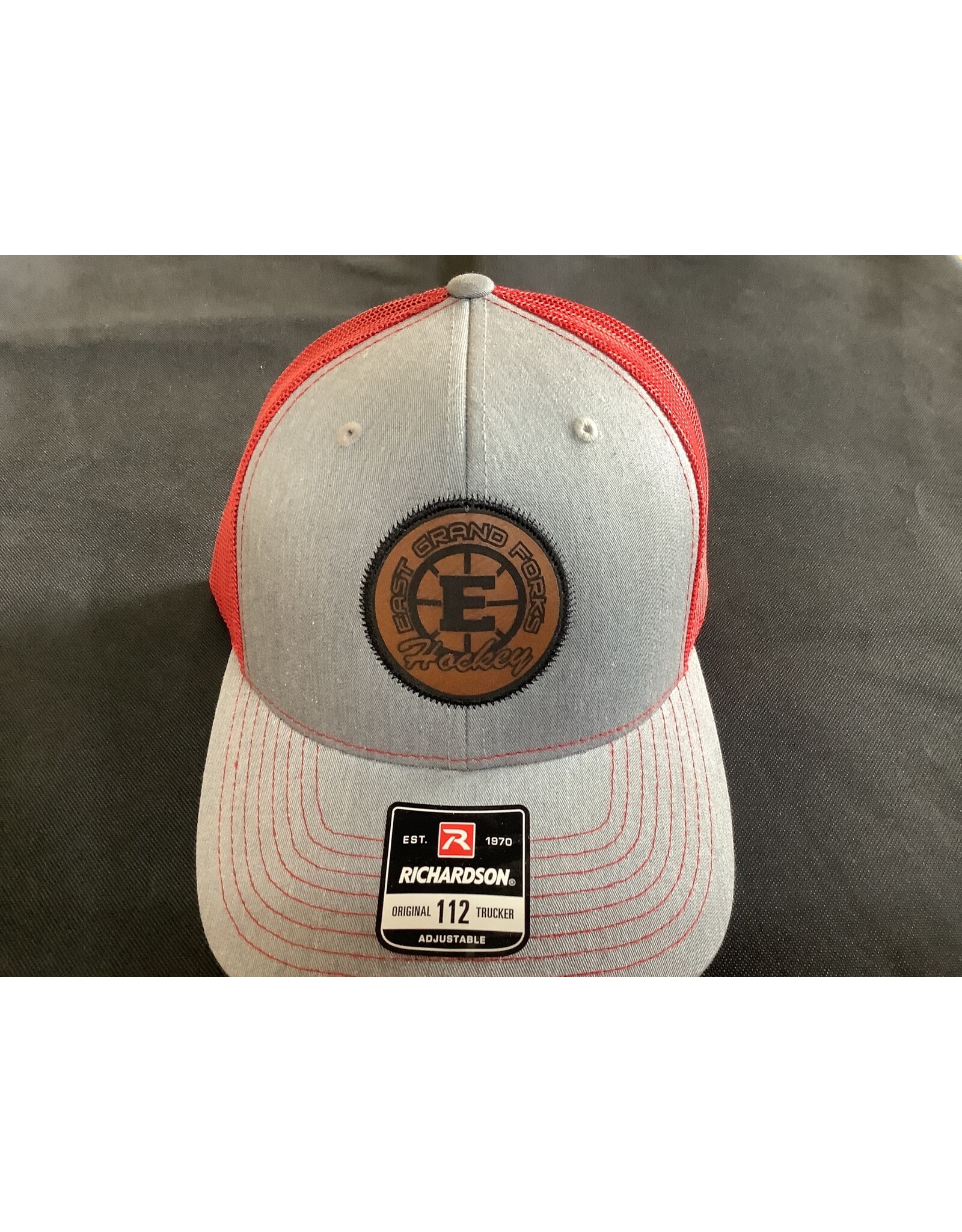 Richardson East Grand Forks Leather Patch Hat Heather Grey/Red