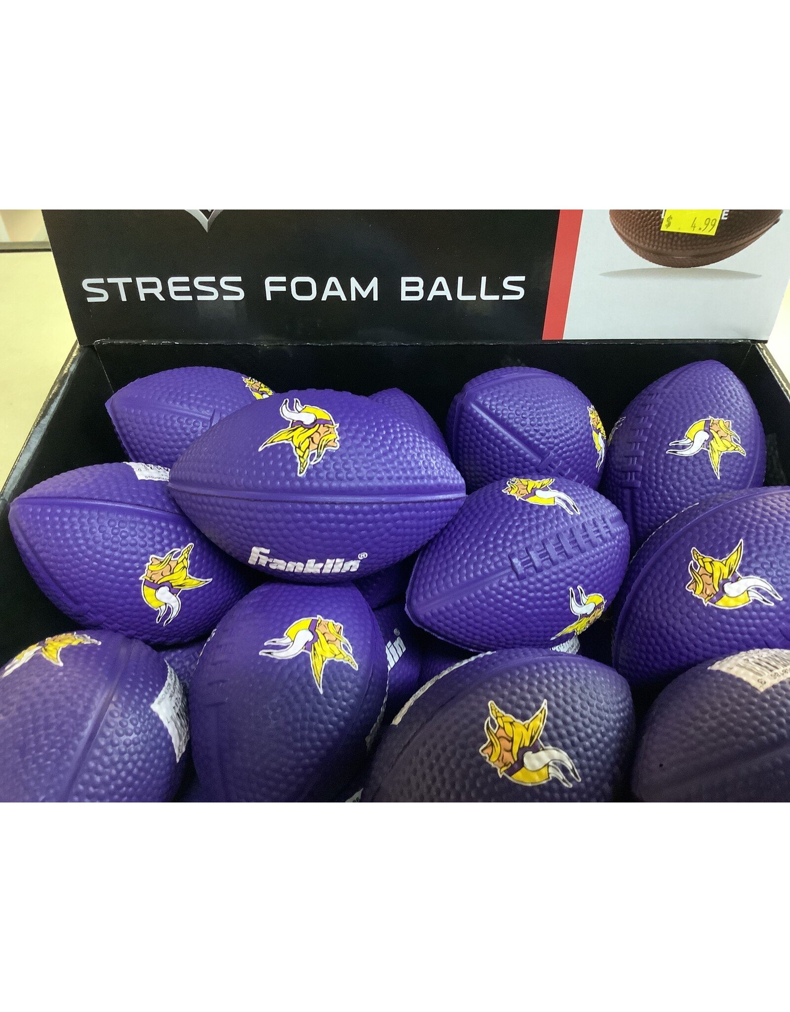 Franklin Sports Franklin MN Vikings  3.5" Mini Stress Foam Football