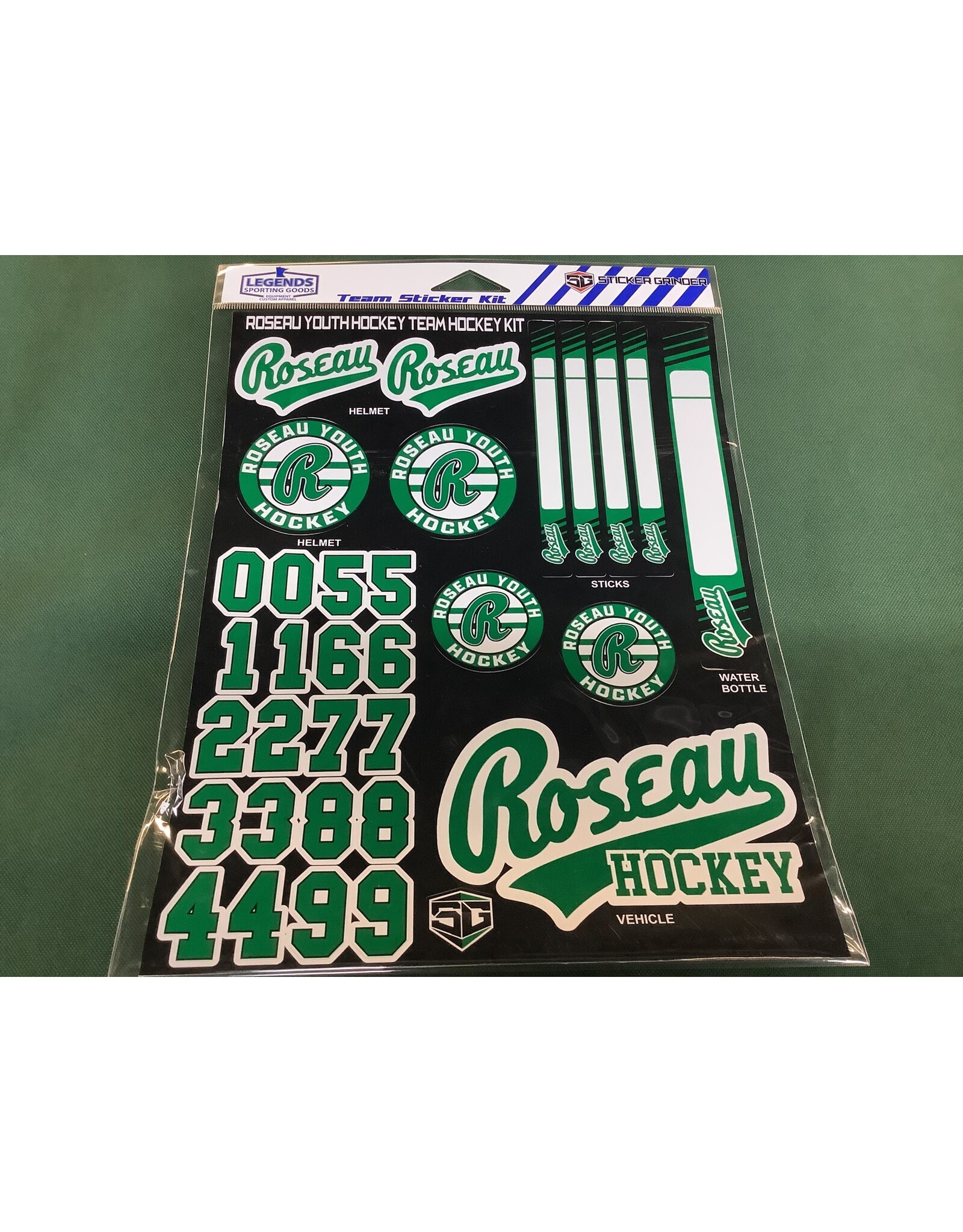 Sticker Grinder Roseau Youth Hockey Team Sticker Kits