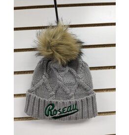 New Era Roseau  Faux Fur Pom Beanie Grey