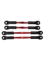 Traxxas TRA3741X Traxxas Turnbuckles, aluminum (red-anodized), camber links, front, 39mm (2), rear, 49mm (2) (assembled w/ rod ends & hollow balls)/wrench