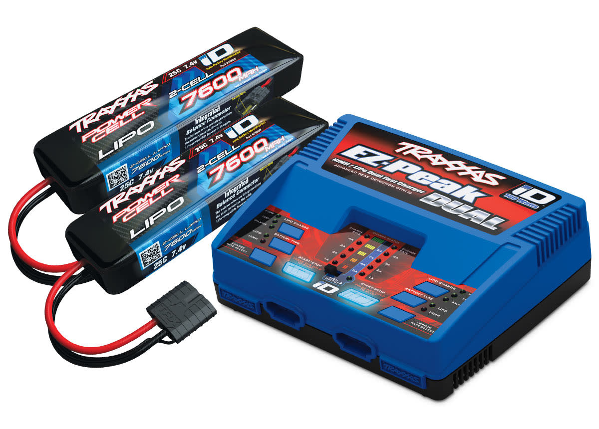 Woning domein Mechanica TRA2991 Traxxas Battery/Charger Completer Pack (Includes #2972 Dual ID  Charger (1), #2869X 7600mAh 7.4V 2-Cell 25C Lipo Battery (2)) - Fast  Eddie's RC Hobbies