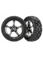 Traxxas TRA2479R Traxxas Tires & wheels, assembled (Tracer 2.2' chrome wheels, Anaconda 2.2' tires with foam inserts) (2) (Bandit front)